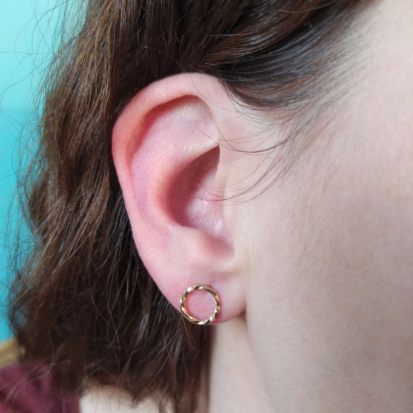 Reese | golden twisted circle ear studs