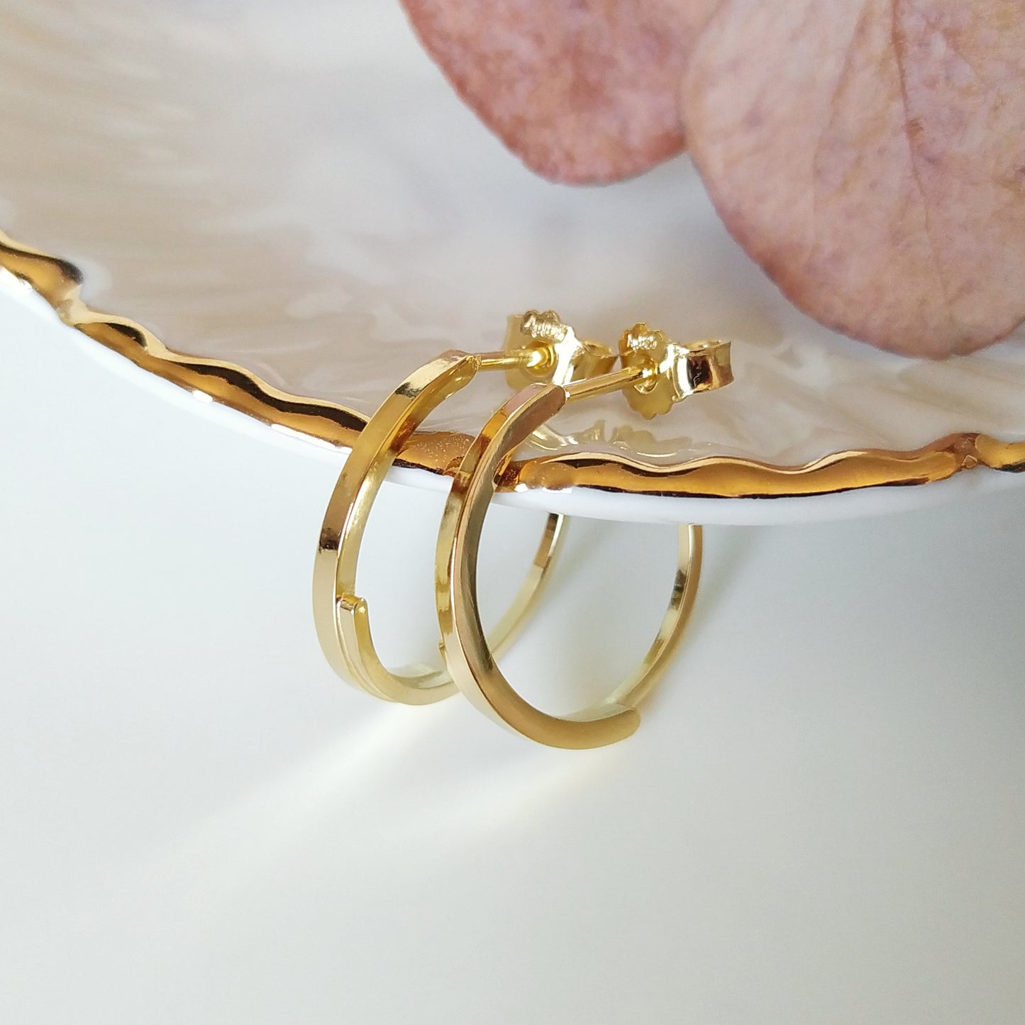 Golden Cammie Hoops | two semi circles hoop ear studs