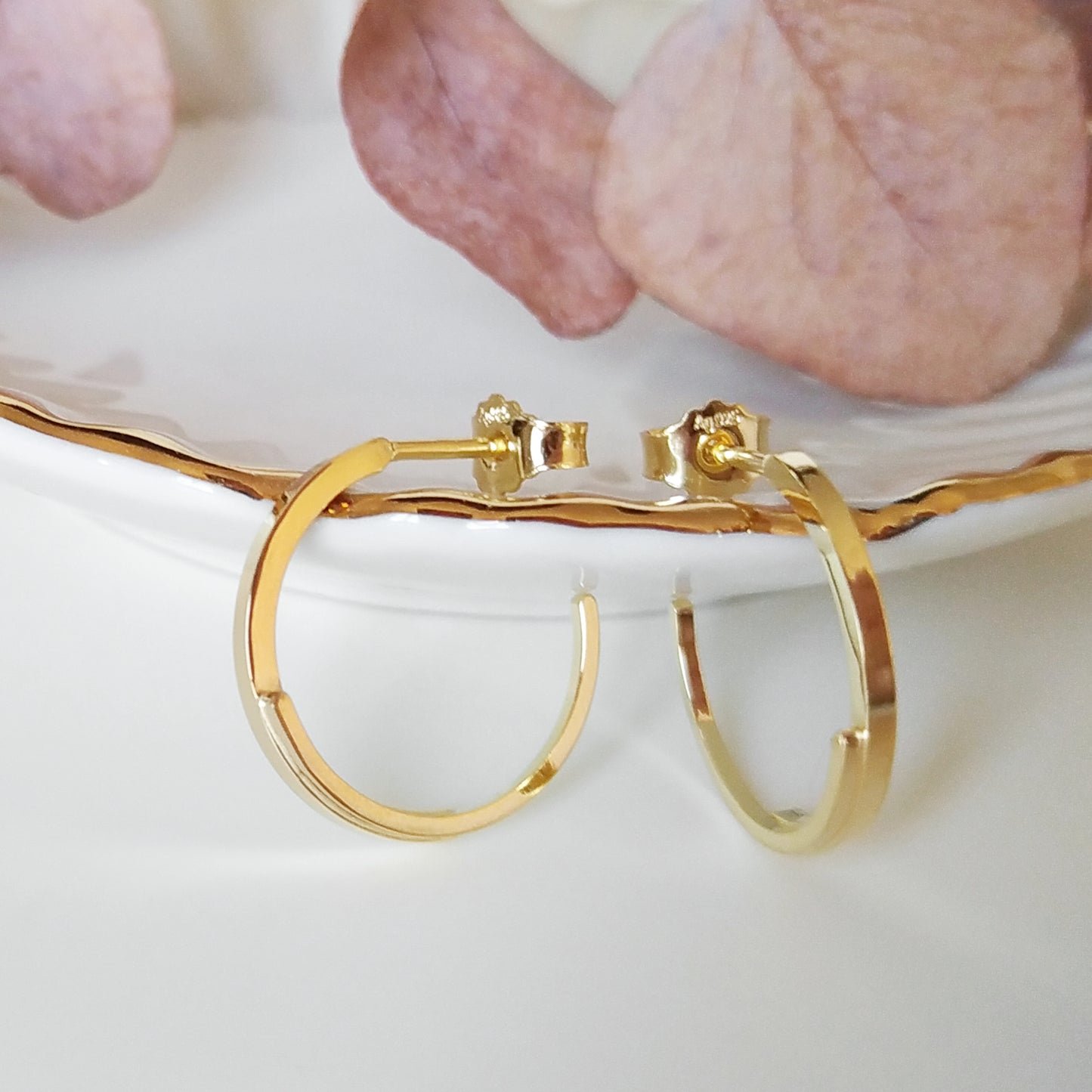 Golden Cammie Hoops | two semi circles hoop ear studs