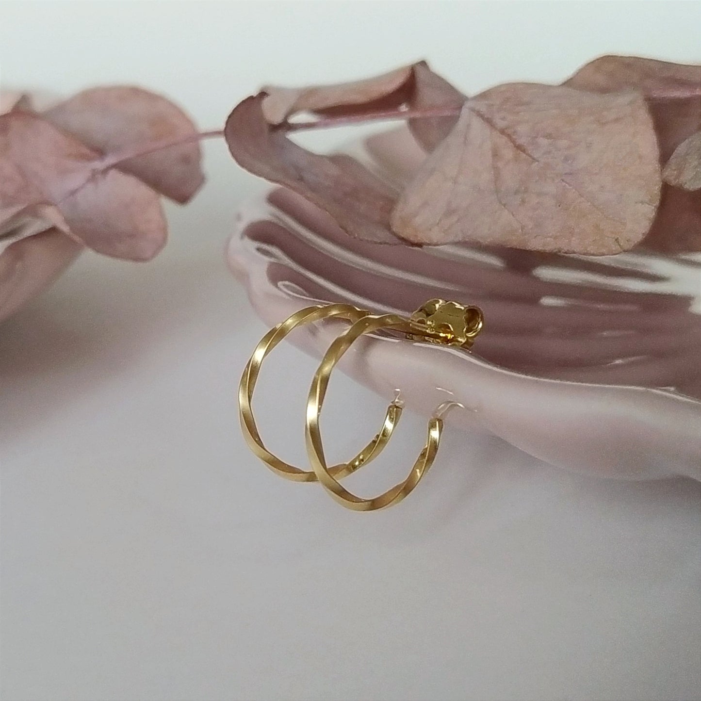 Cody | golden mini twisted hoop ear studs