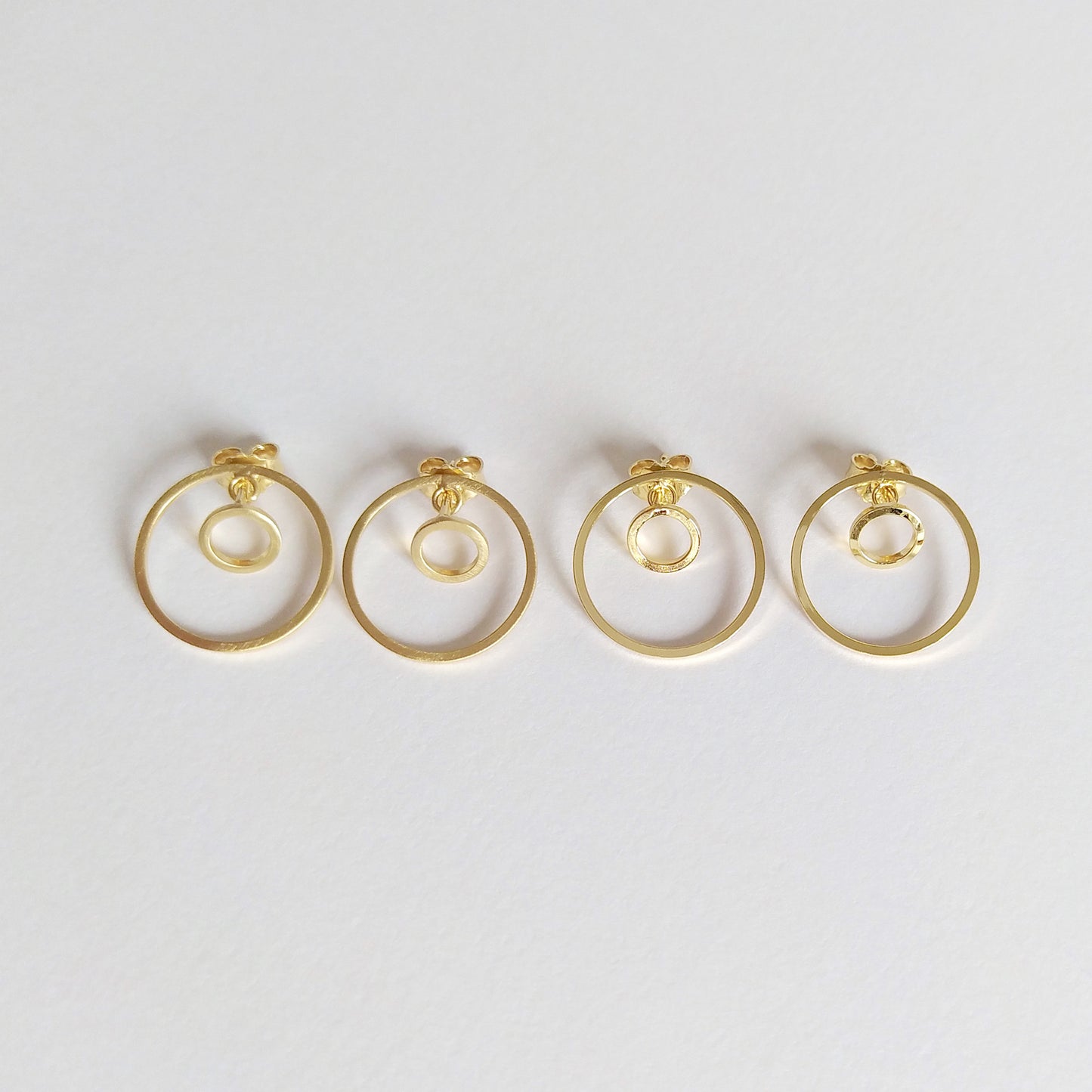 Lina | golden jacketed double circle earrings