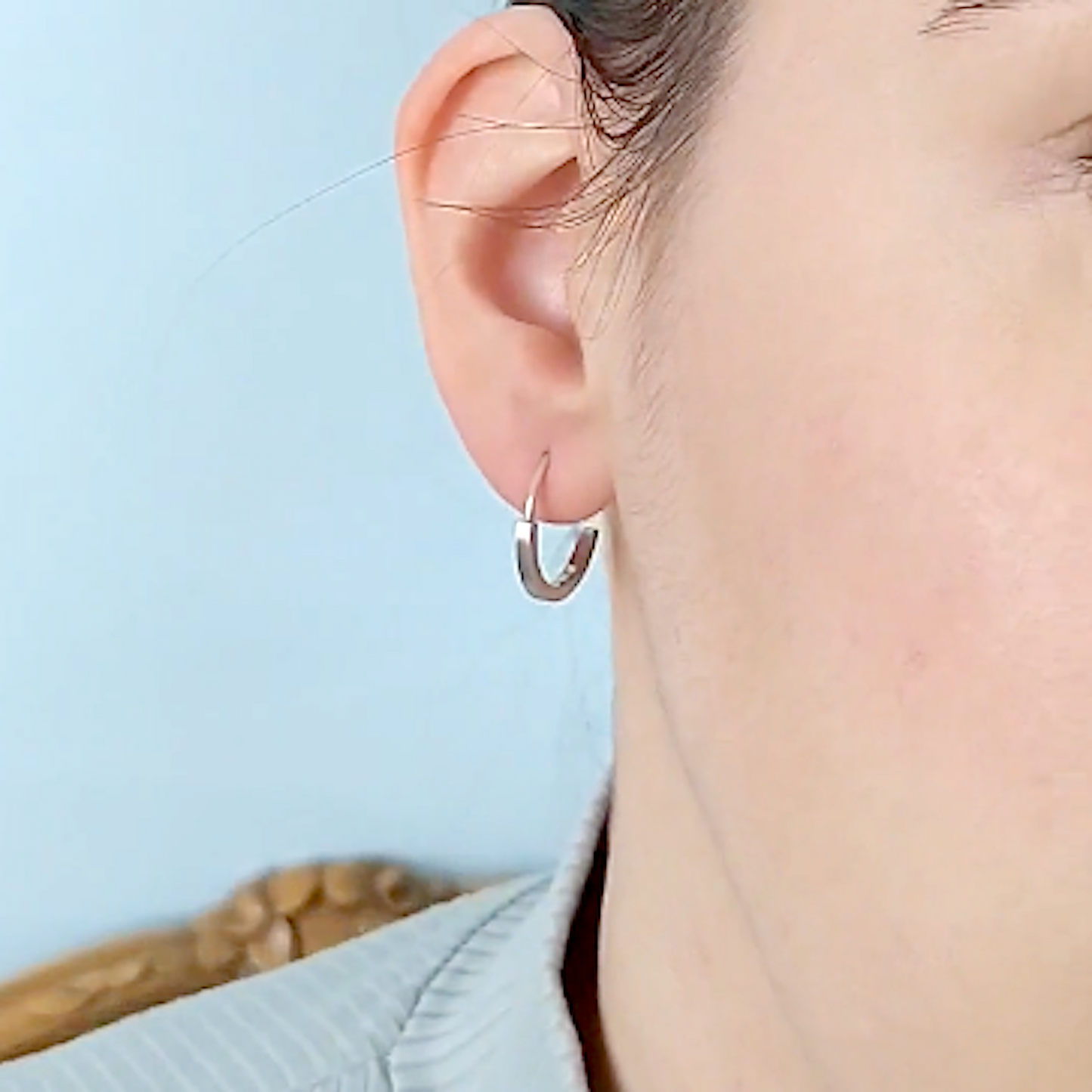 Tara | flat open hoops in silver