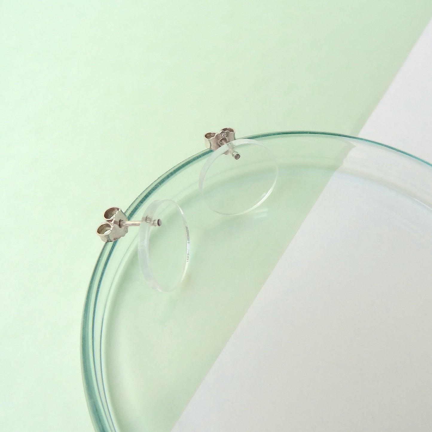 Daphne | transparent disc ear studs