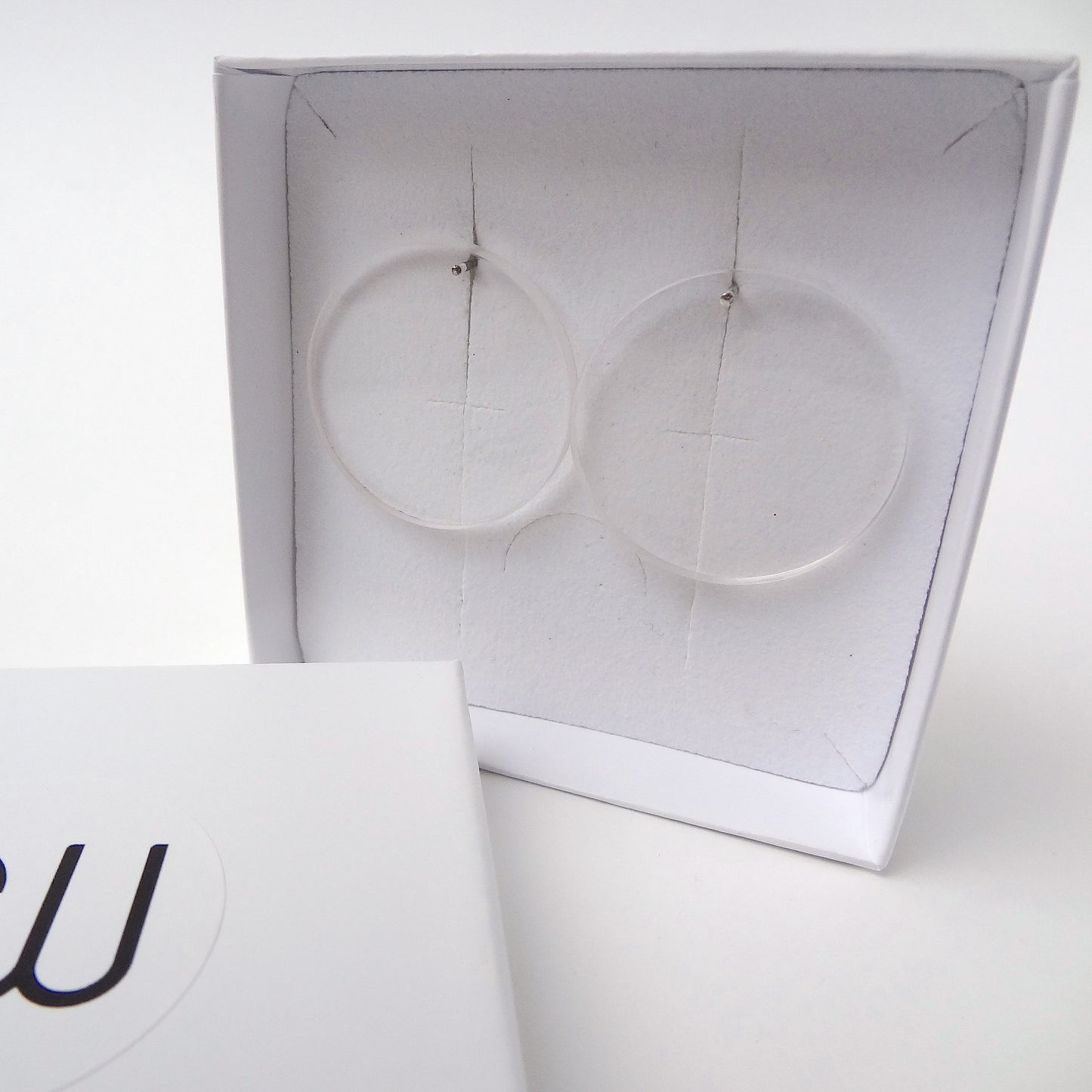 Ariadne | large transparent disc earrings