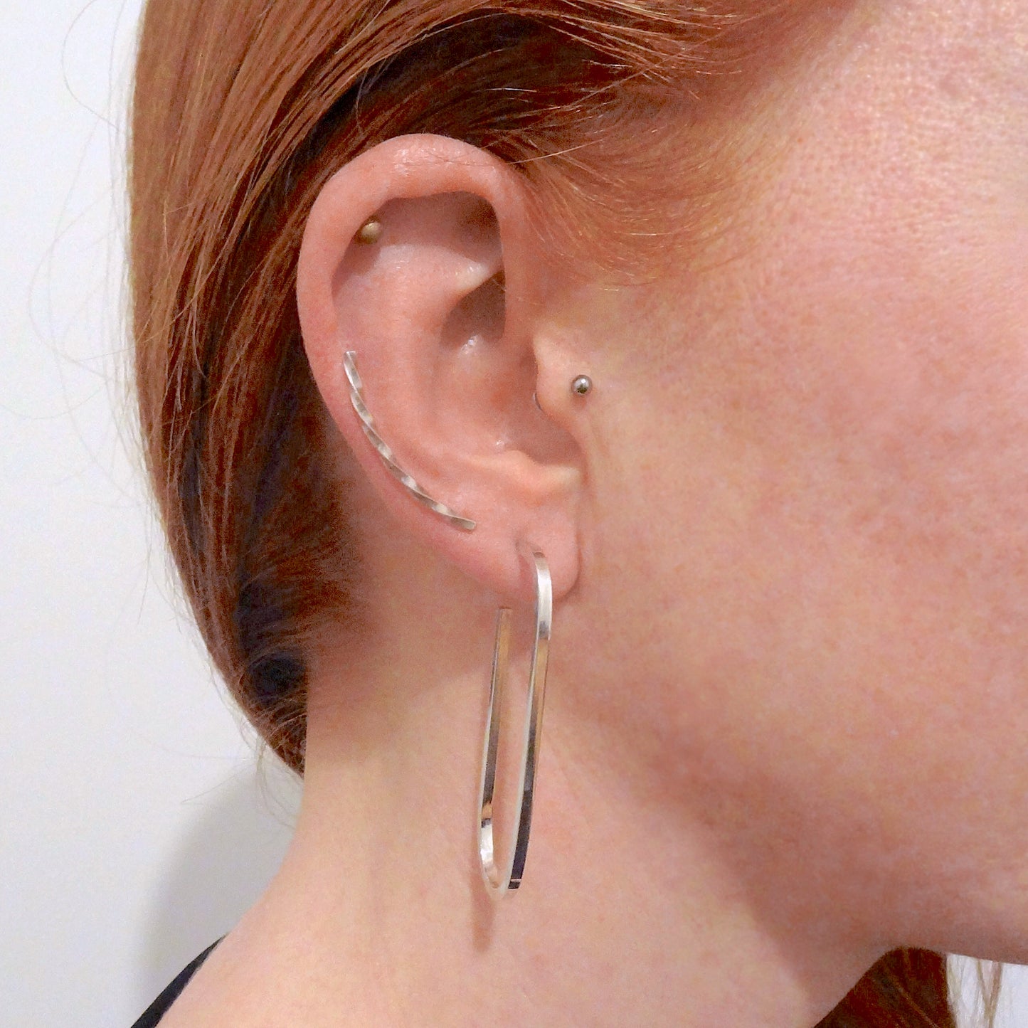 Agnes | long oval chain link earrings