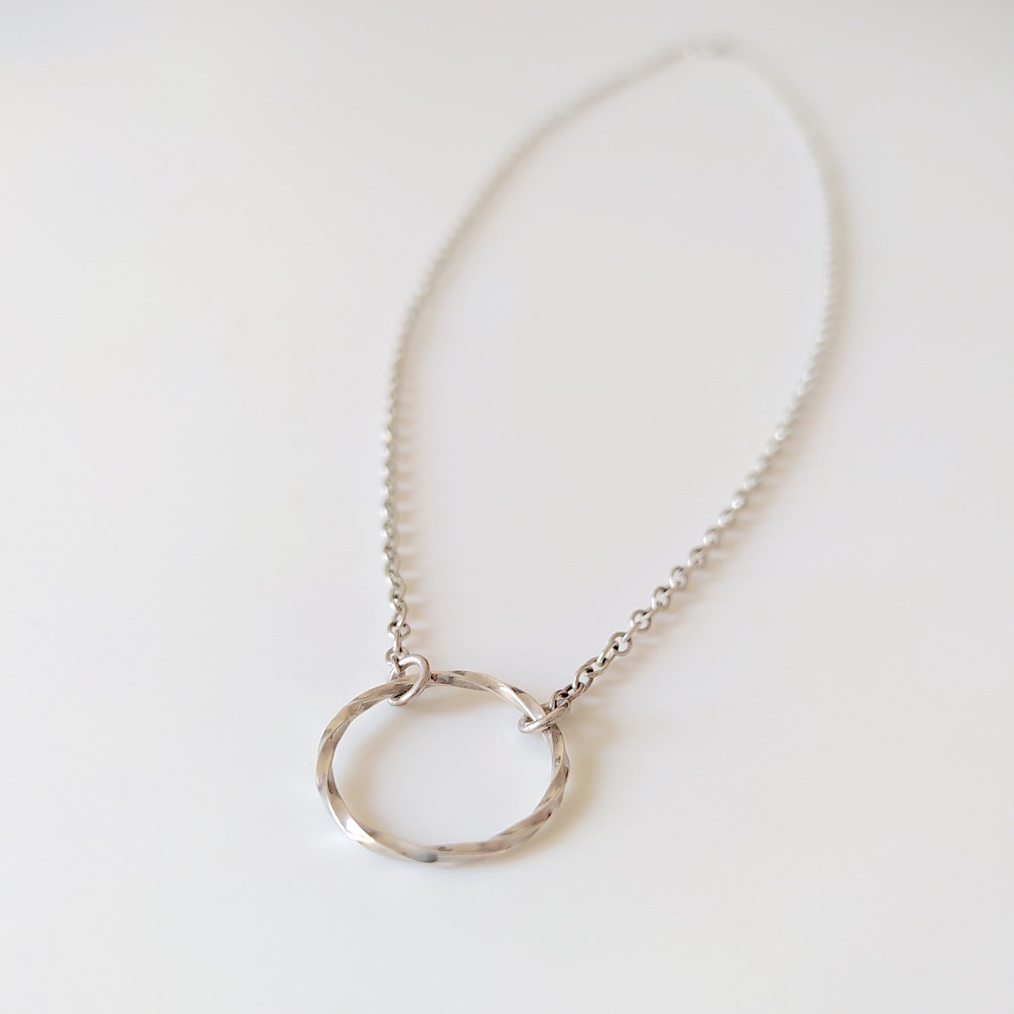 Rene | twisted circle pendant on dainty necklace