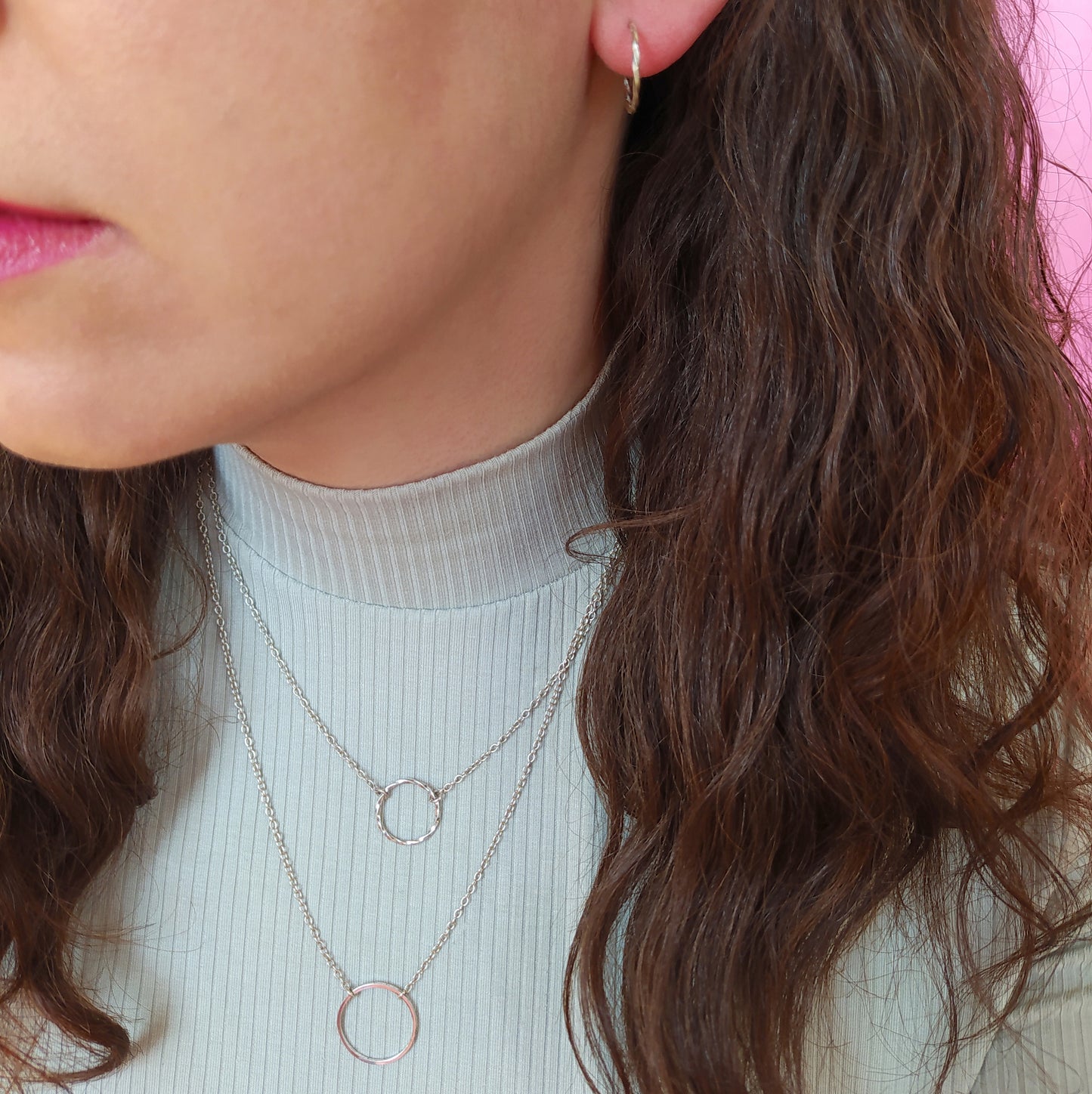 Rene | twisted circle pendant on dainty necklace