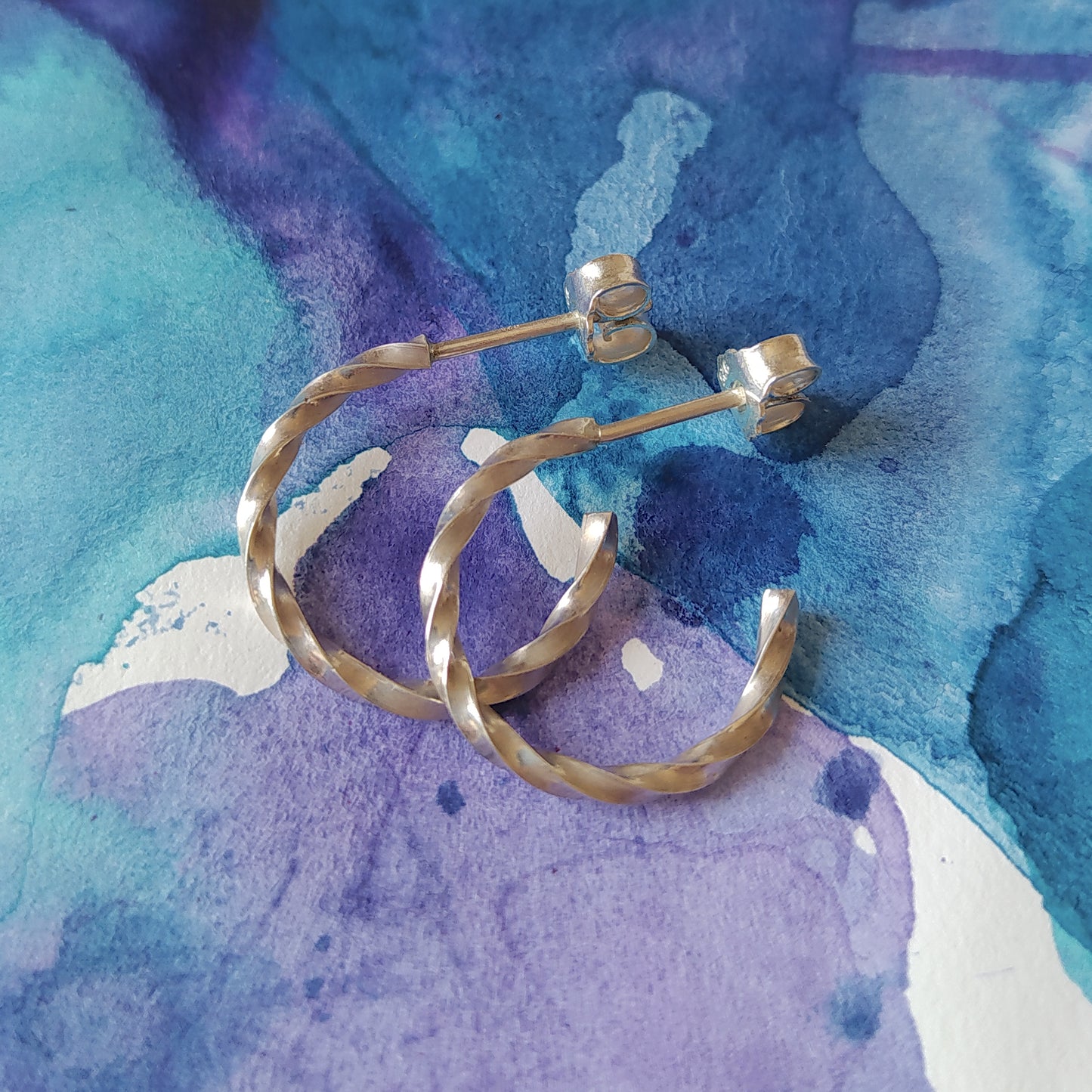 Blair | twisted hoop ear studs