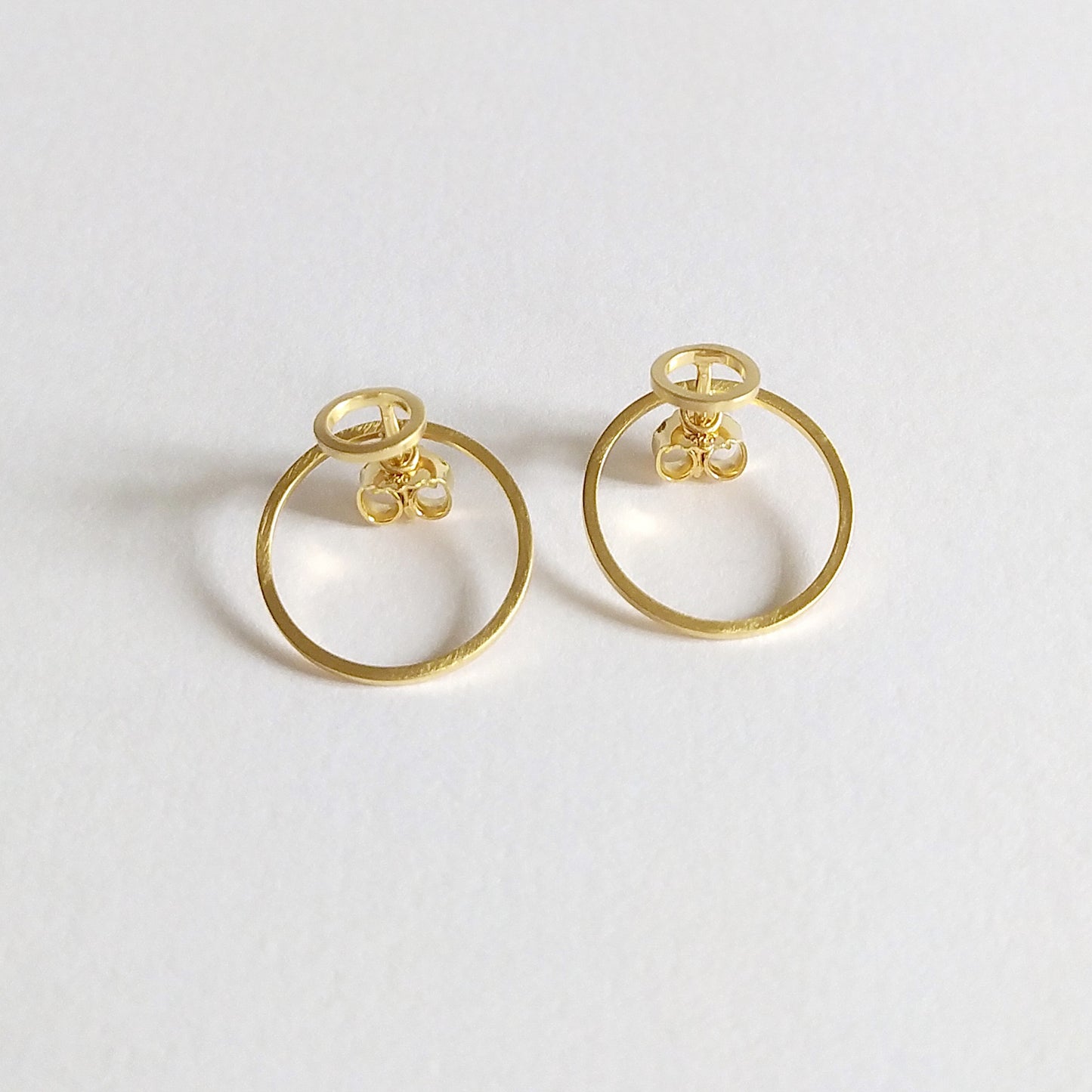 Lina | golden jacketed double circle earrings