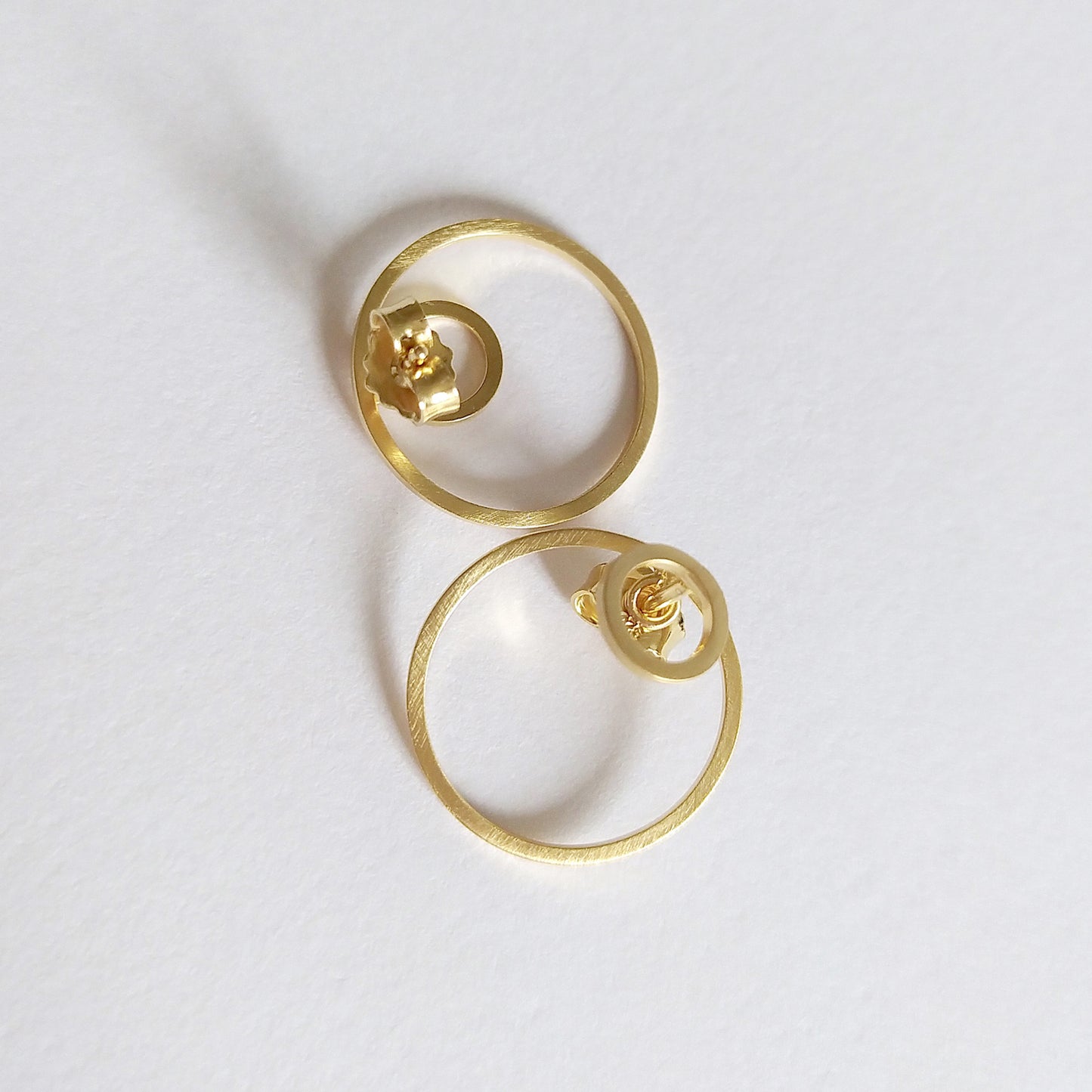 Lina | golden jacketed double circle earrings