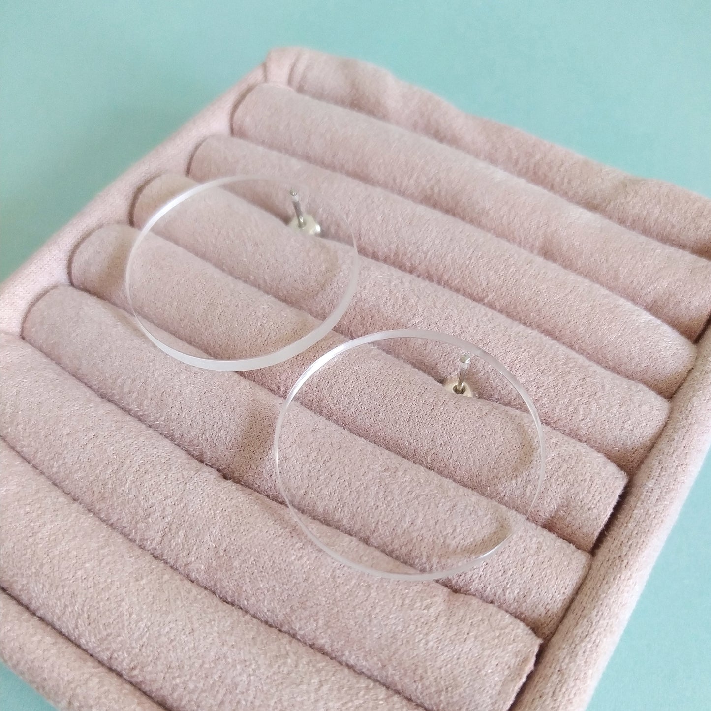 Ariadne | large transparent disc earrings