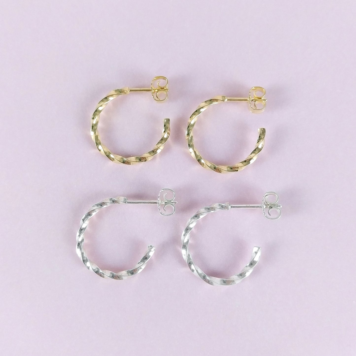Blair | twisted hoop ear studs