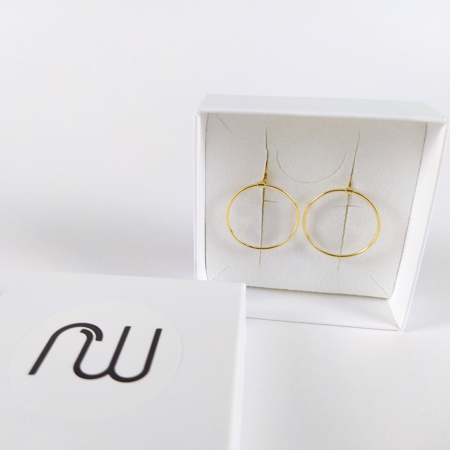 Esben | golden hanging circle ear studs