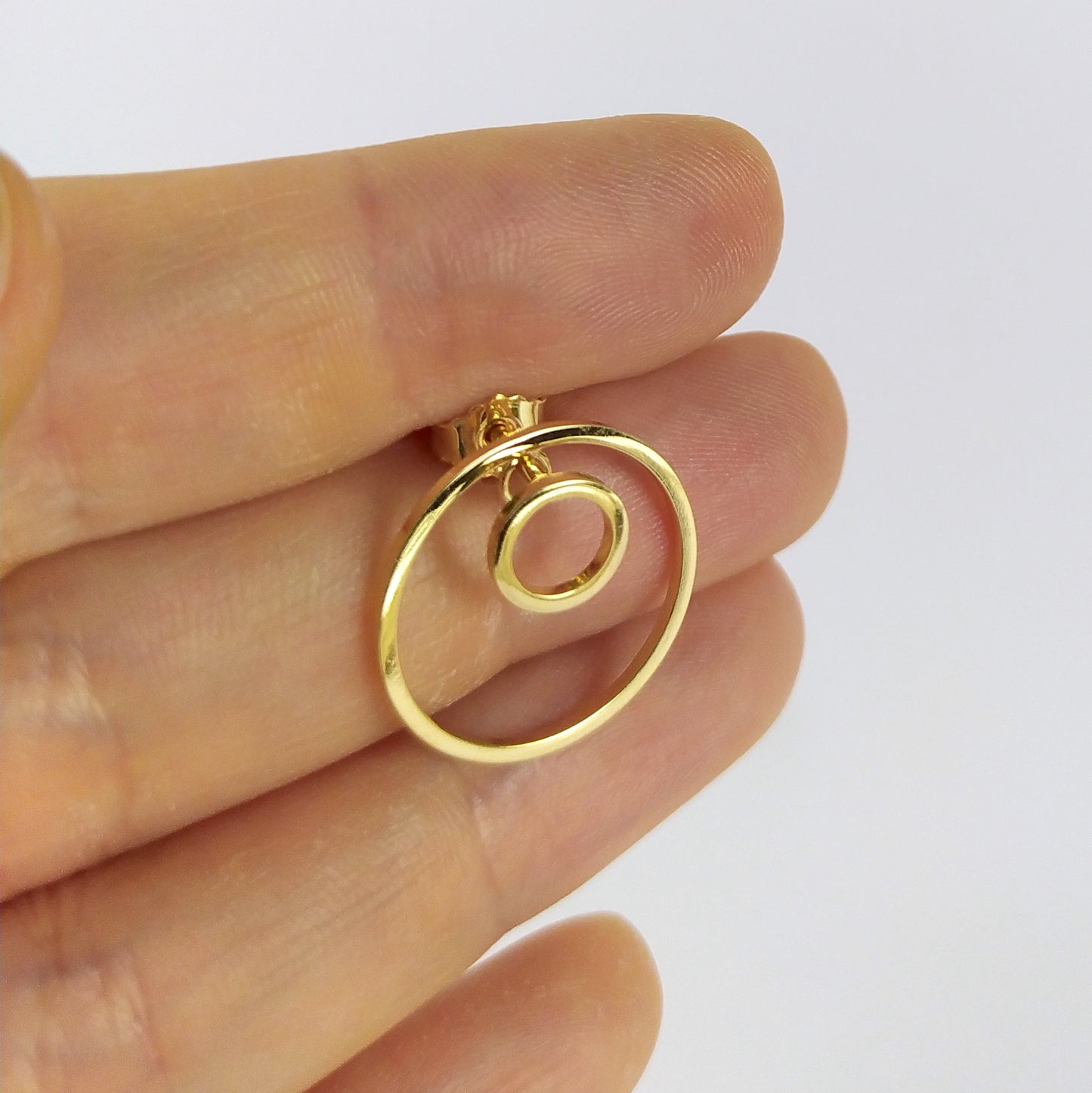 Lina | golden jacketed double circle earrings
