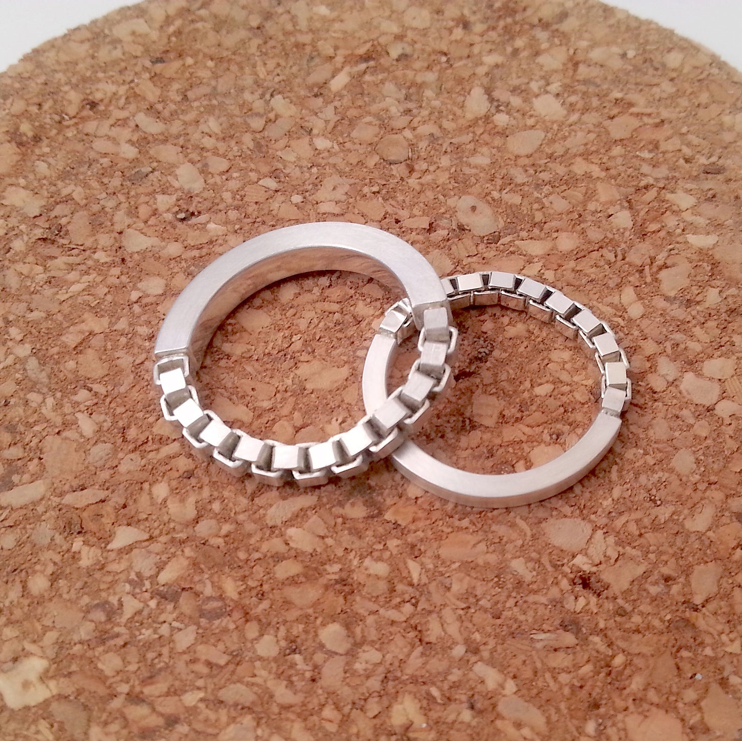 zwei Hälften Ring aus Sterling Silber | Sana