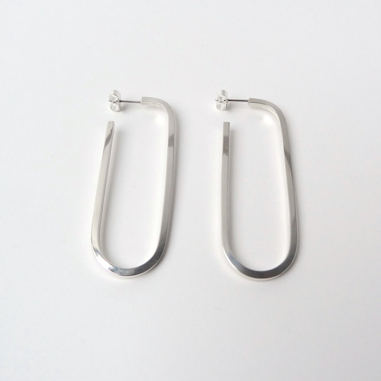 Agnes | long oval chain link earrings