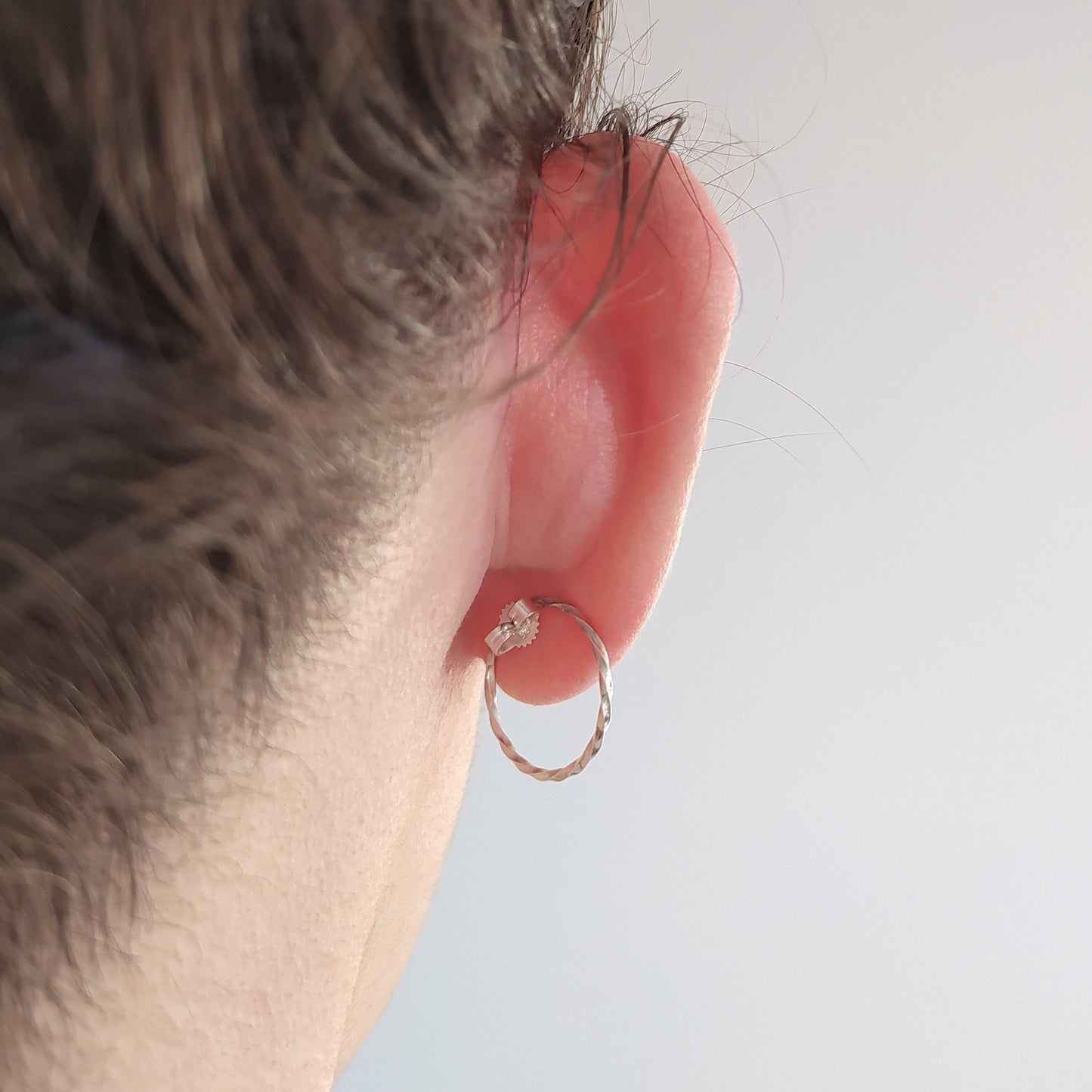 Riley | twisted golden double circle ear studs