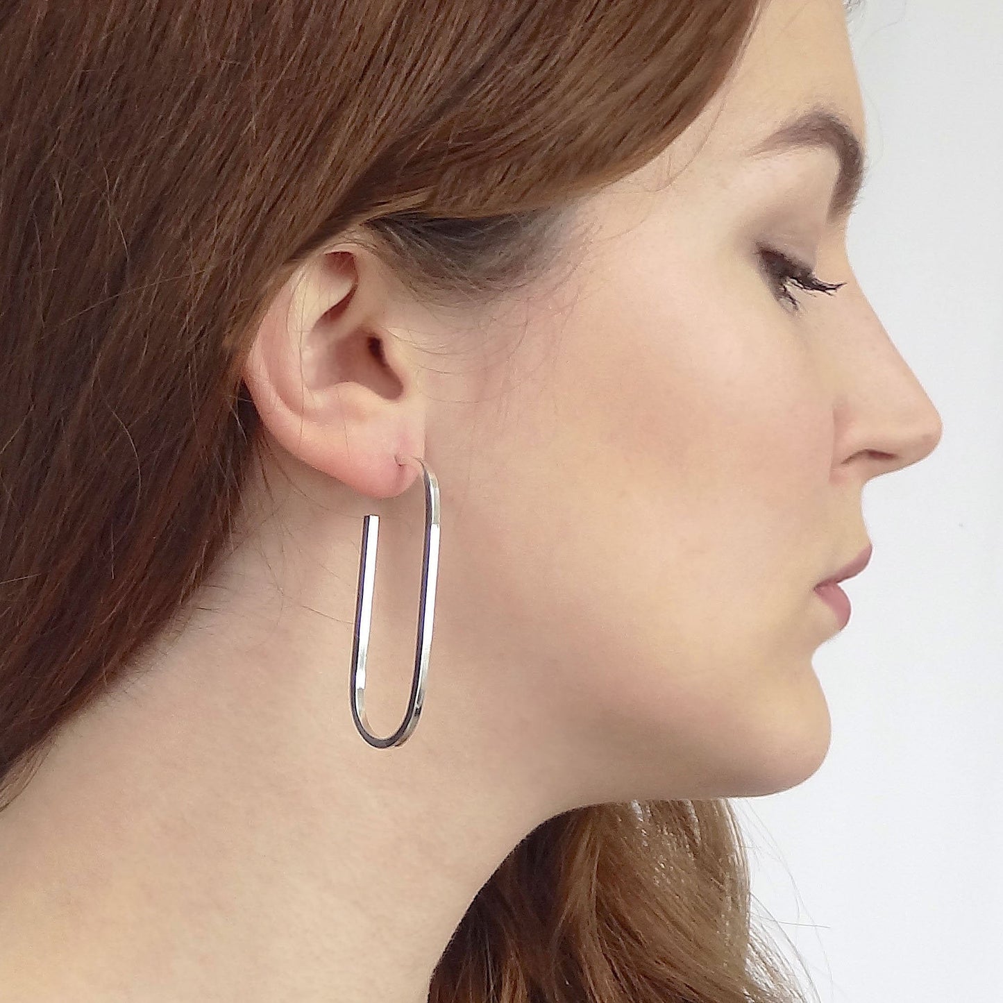 Agnes | long oval chain link earrings