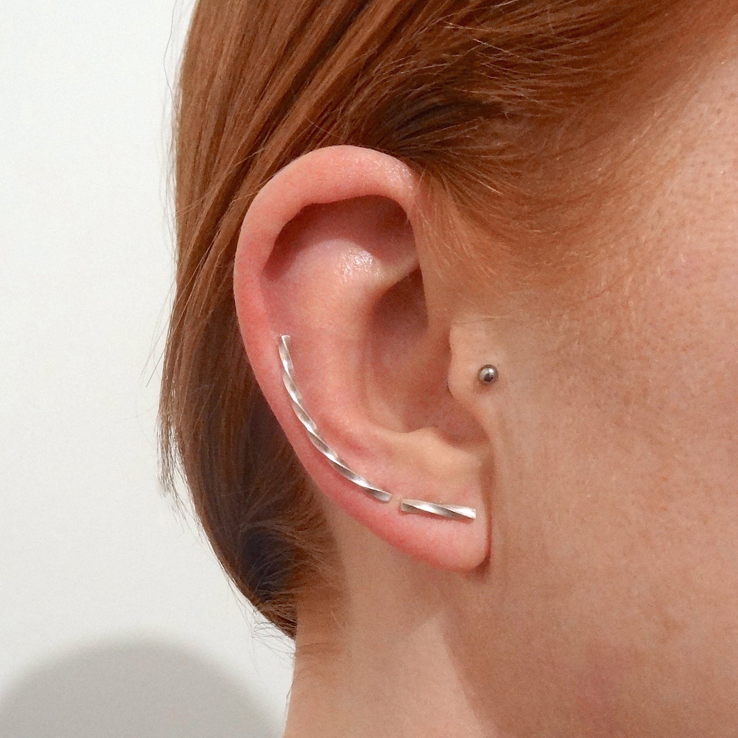 Adina | golden twisted bar stud earrings