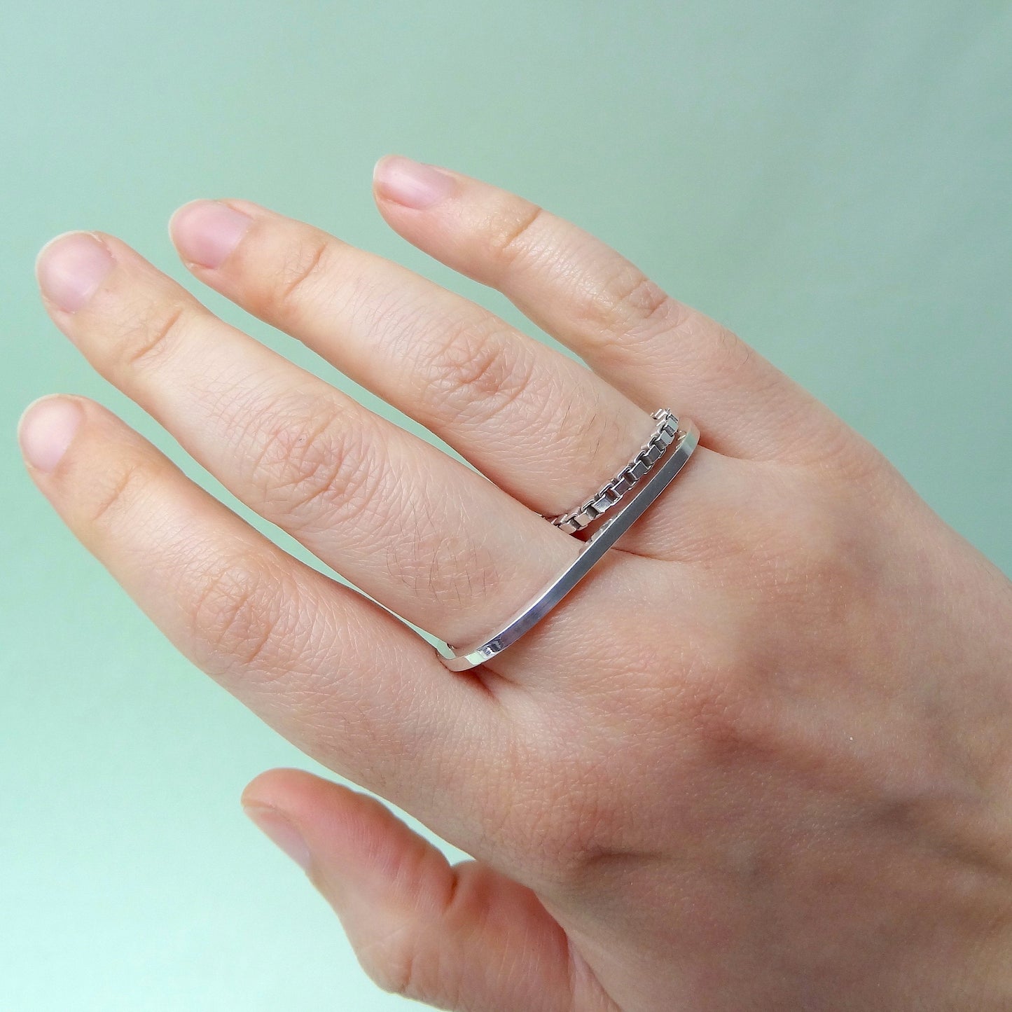 Nia | bold silver double ring