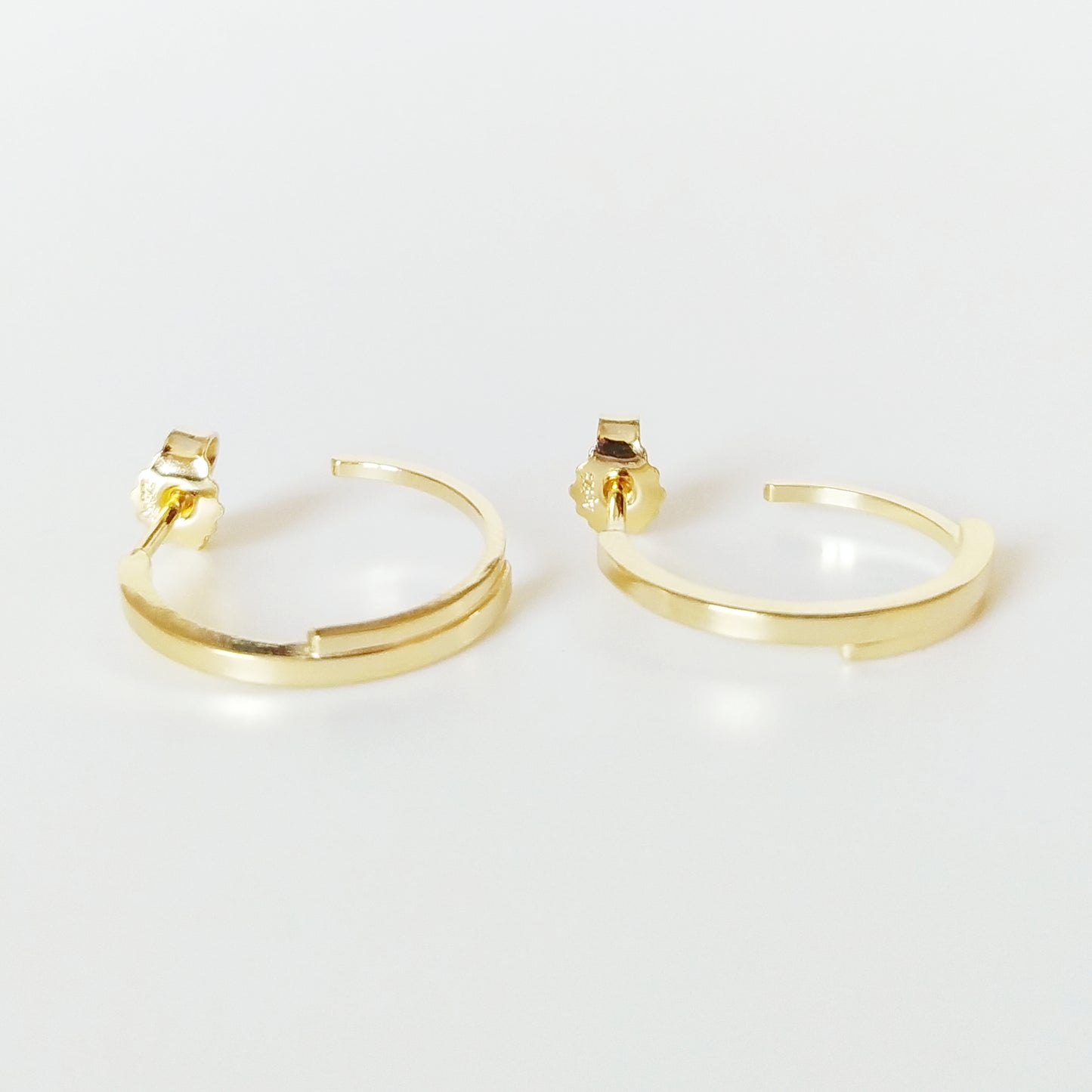 Cammie Hoops | golden two semi circles hoop ear studs