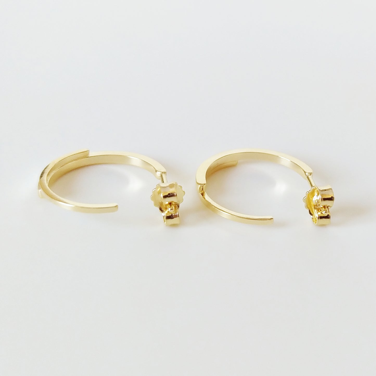 Cammie Hoops | golden two semi circles hoop ear studs