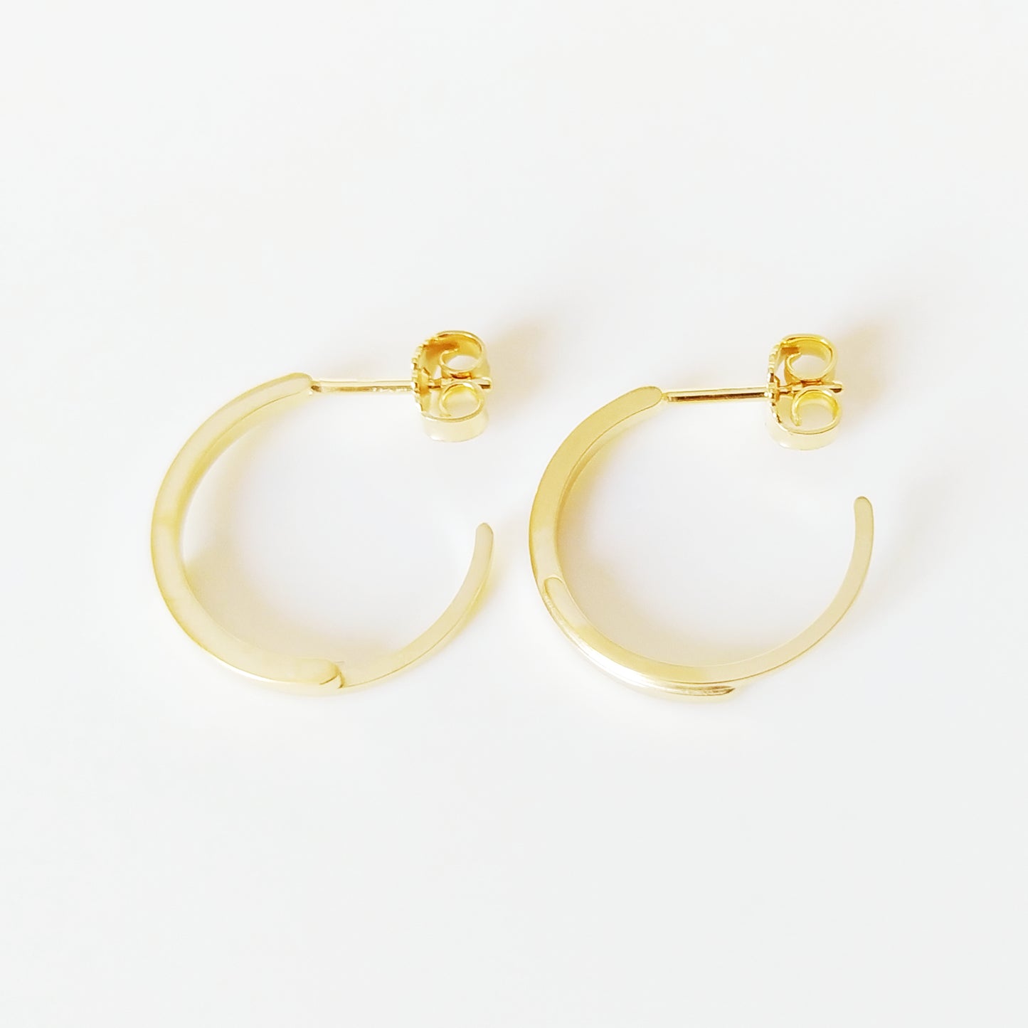 Cammie Hoops | golden two semi circles hoop ear studs