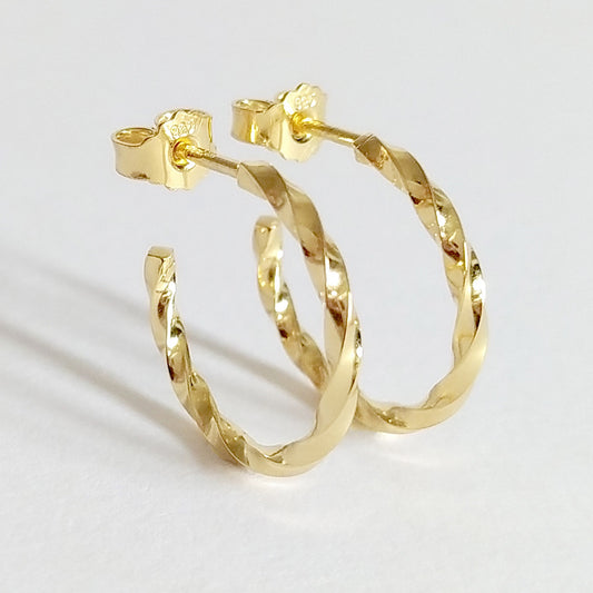 Blair | golden twisted hoop ear studs