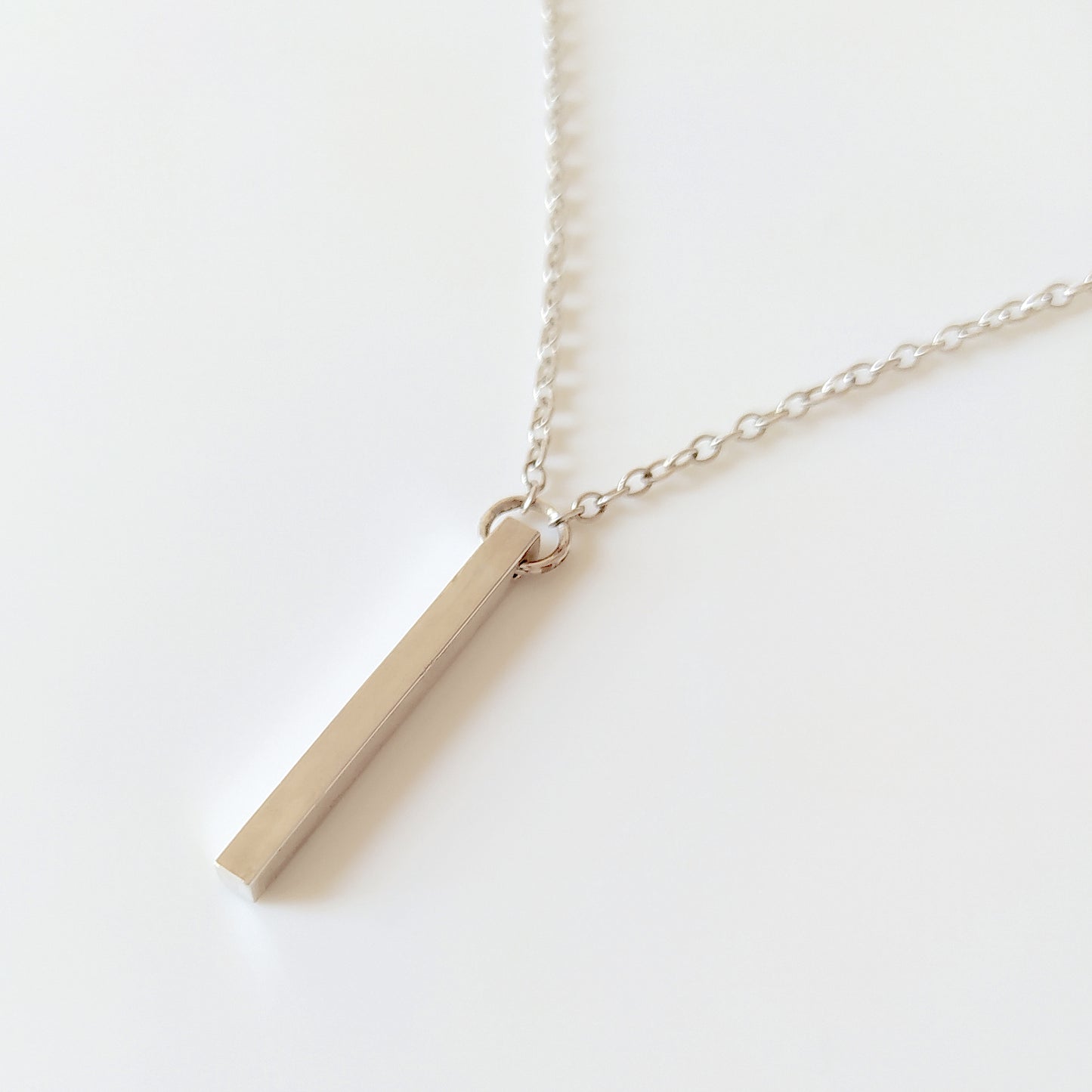 Adrian | dainty silver necklace with bar pendant