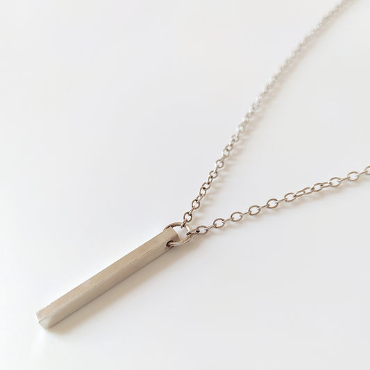 Adrian | dainty silver necklace with bar pendant