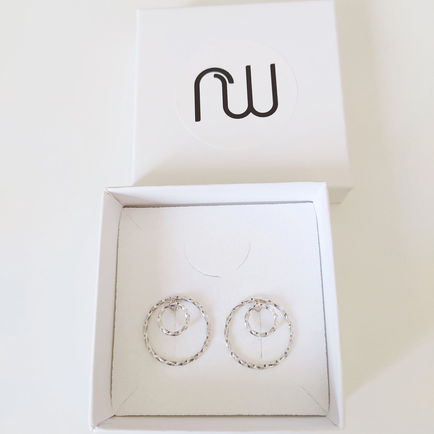 Riley | twisted double circle ear studs