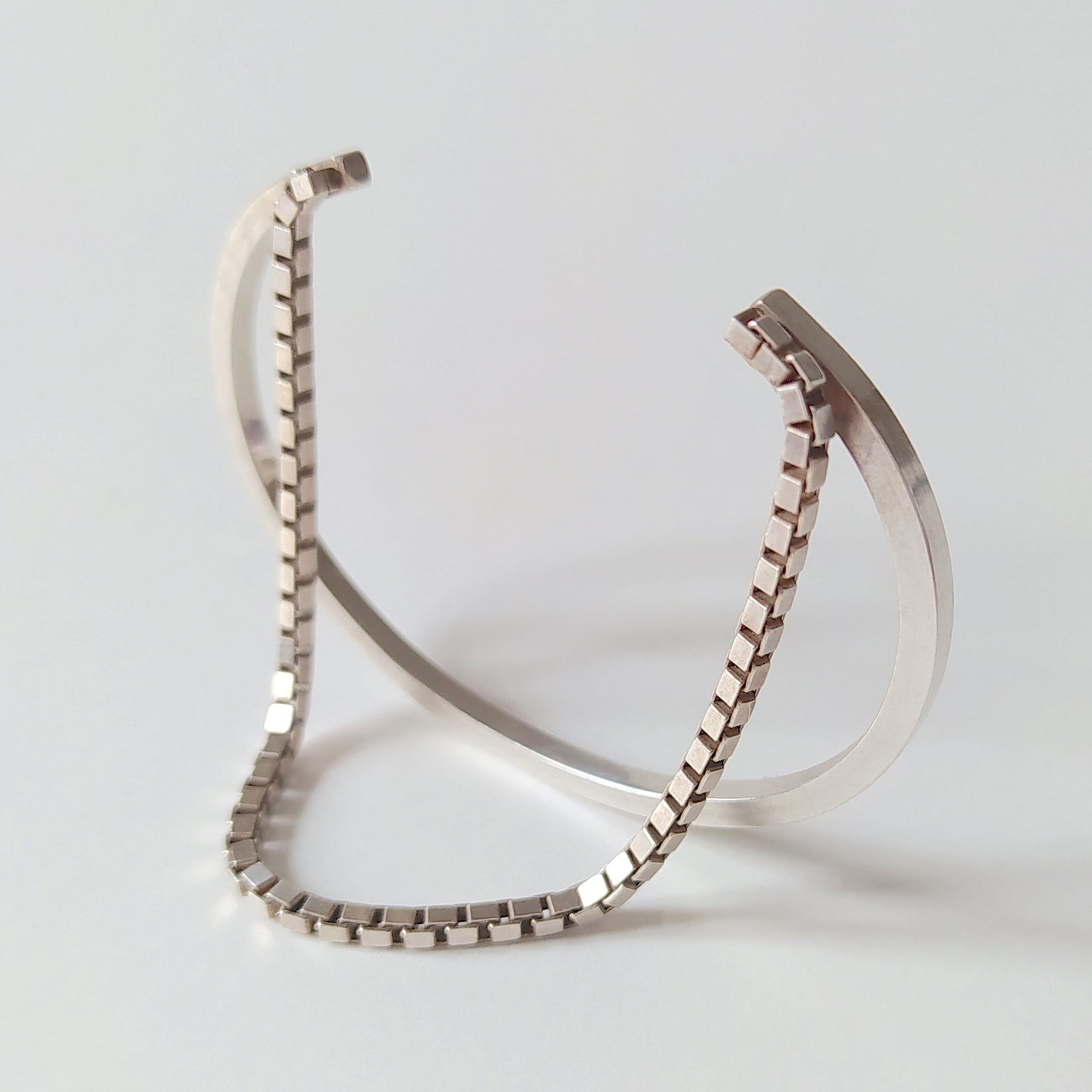Vala cuff bracelet with chain Rebecca Wolf Design