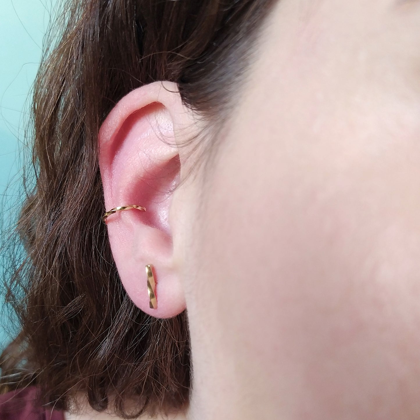 Maya | tiny golden twisted ear cuff