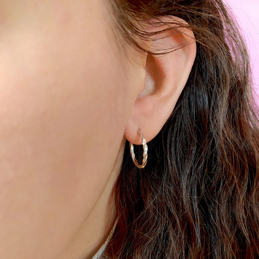 Blair | twisted hoop ear studs