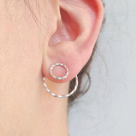 Riley | twisted double circle ear studs